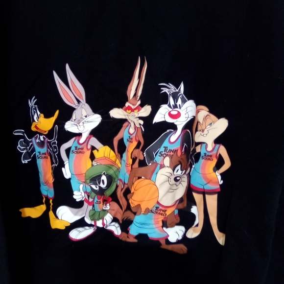 Tune Squad Women hoodie sweater Bugs Bunny& Friend s characters pockets size LG - Picture 3 of 5